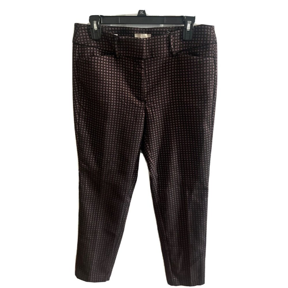 Loft Outlet Women's Sz 6 Purple Plaid Modern Skinny Ankle Pants Pockets Career